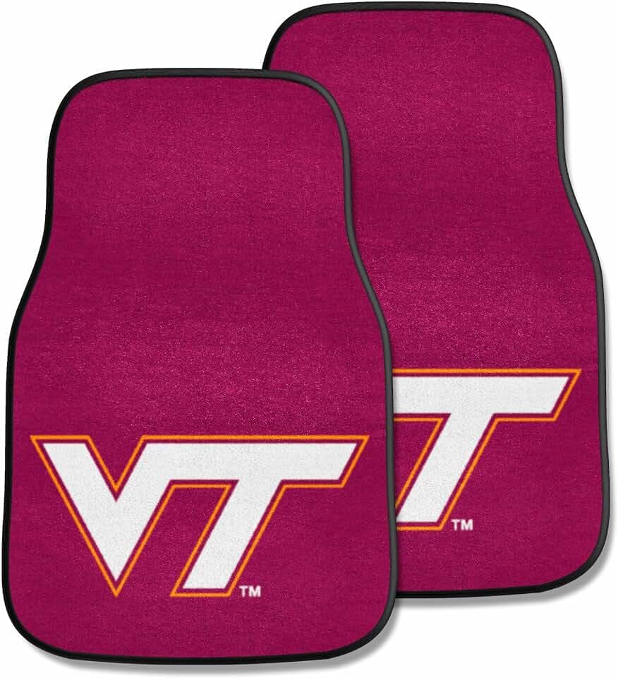 FANMATS - 5421 NCAA Virginia Tech Hokies Nylon Face Carpet Car Mat 18"x27"