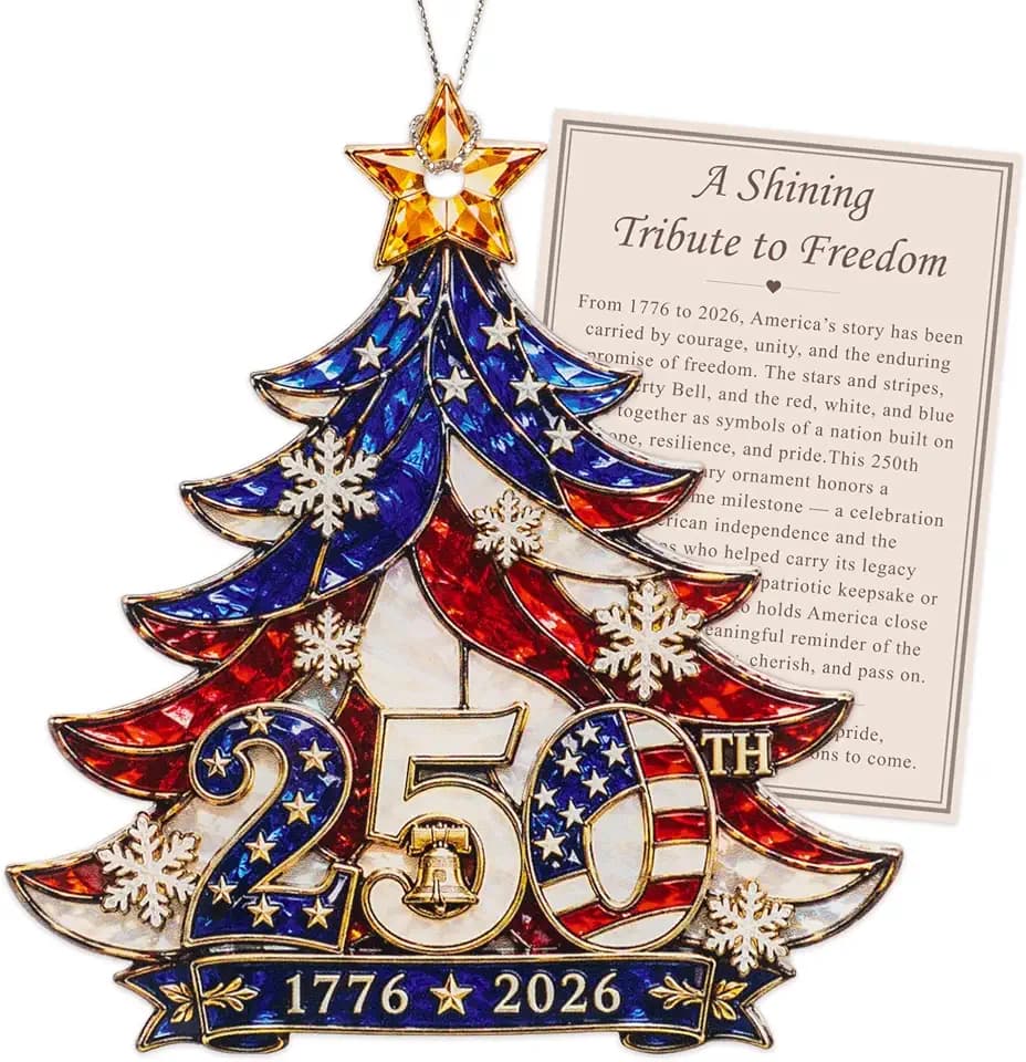 Christmas Decorations - Christmas Ornaments - 250 Anniversary USA Merchandise - Christmas Ornament 2026 - Stocking Stuffers - Gifts for Family Coworker car Hanging Accessories