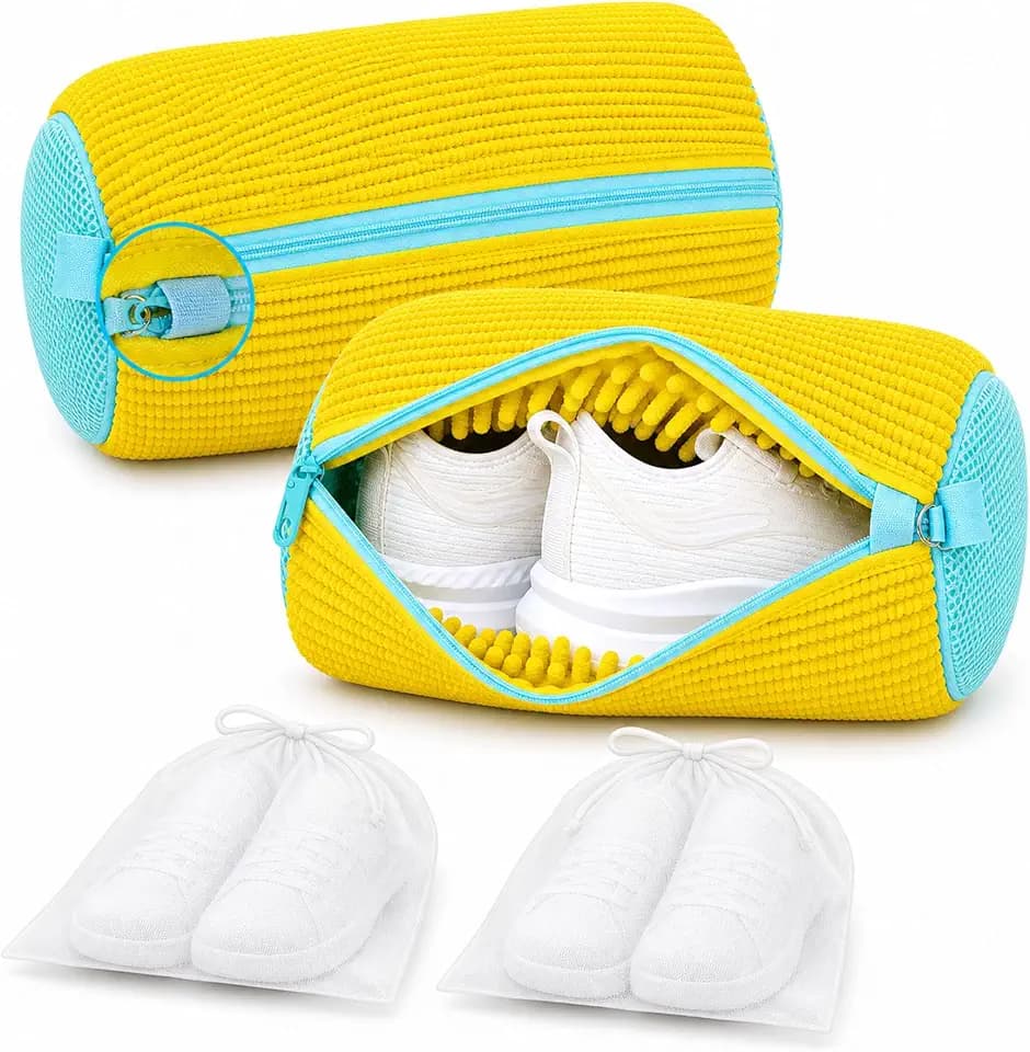 2PC Shoe Cleaning Bag: Shoes Come Out Clean & Protected during Washing