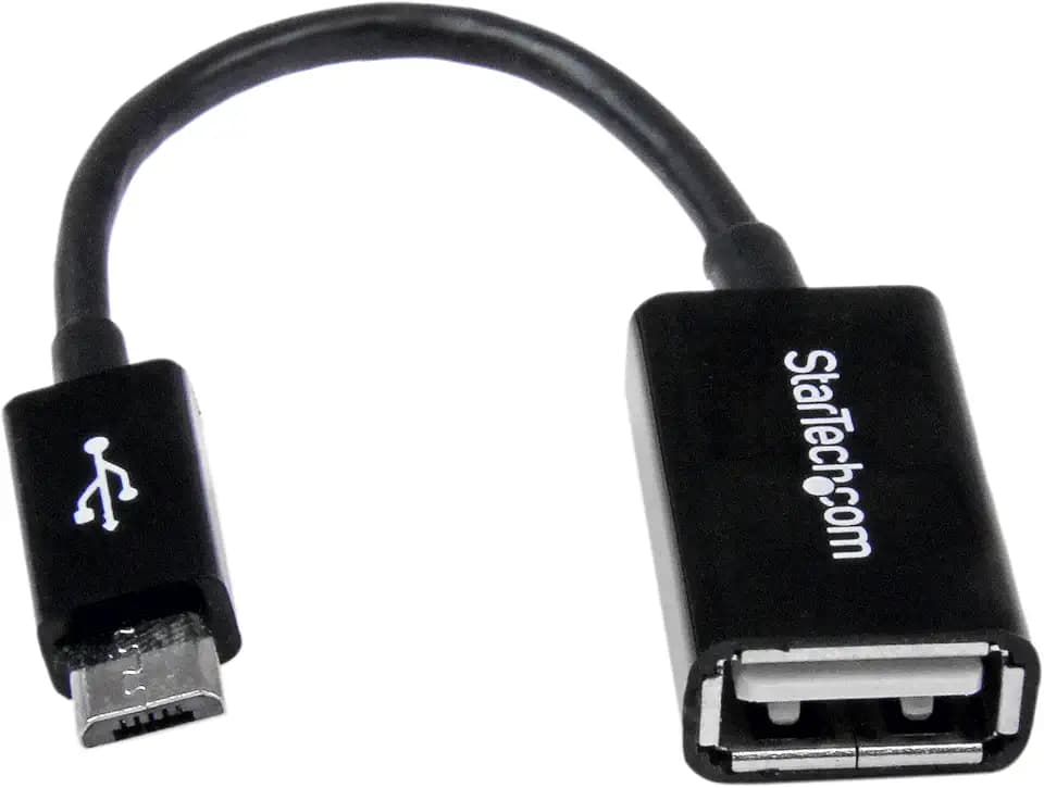 StarTech.com Micro USB auf USB OTG Adapter Stecker / Buchse - Micro USB USB Kabel 13cm - On The Go Kabel in Schwarz