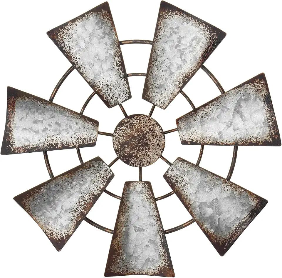 Mkono 11.5" Small Windmill Wall Decor, Metal Rustic Farmhouse Home Art