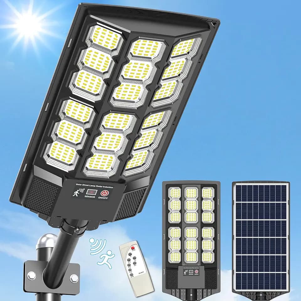 Solar Flood Lights Waterproof Wide Angle Dusk to Dawn Outdoor Lighting