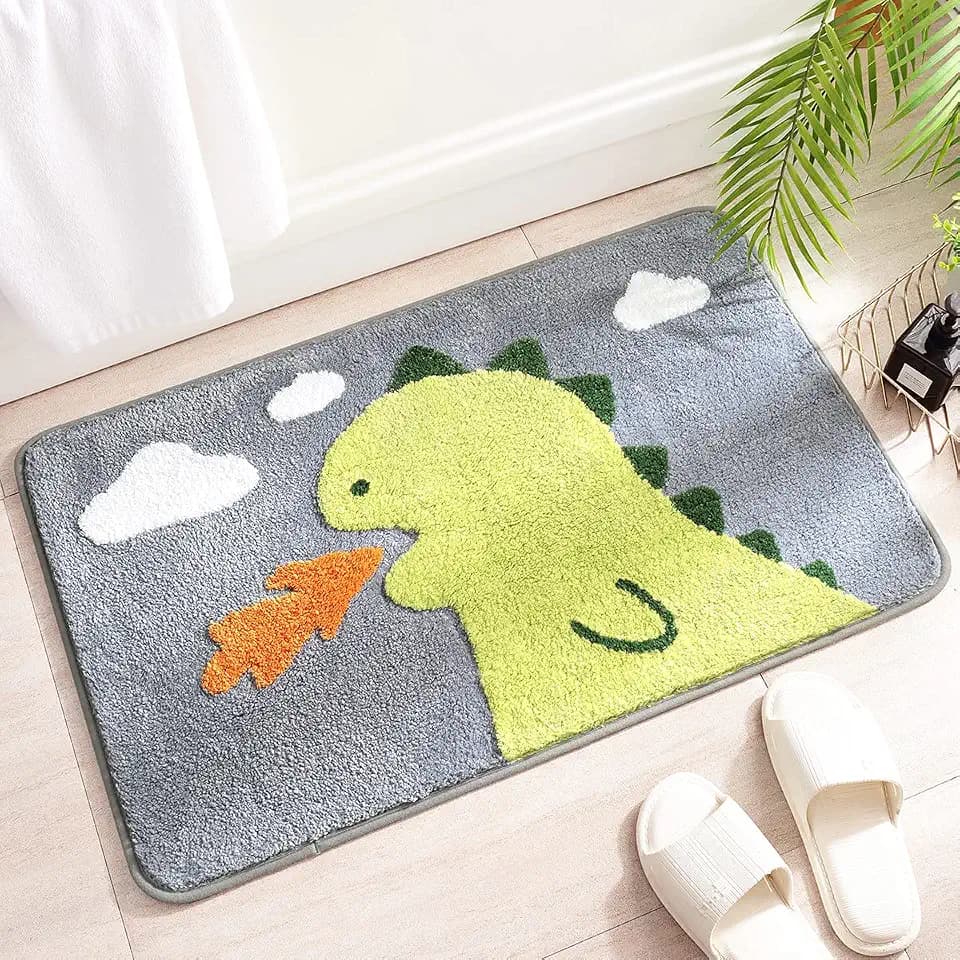 Molesun Dinosaur Bath Mat 20x31, Soft Absorbent Microfiber Bath Rugs