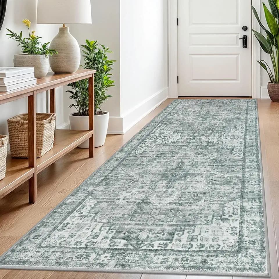 SIILOOM 3x8 Washable Runner Rug, Non Slip Soft Area Rug for Hallway Kitchen