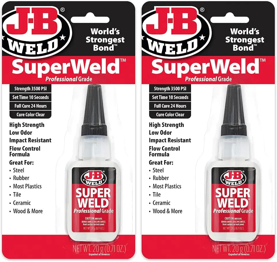 J-B Weld Superglue 20g 2 Pack - SuperWeld Professional Grade