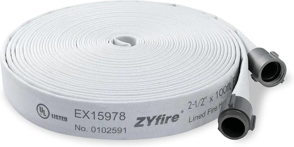 ZYfire Fire Hose 2-1/2" ID x 100 FT, NST Coupling, Single Jacket EPDM Line