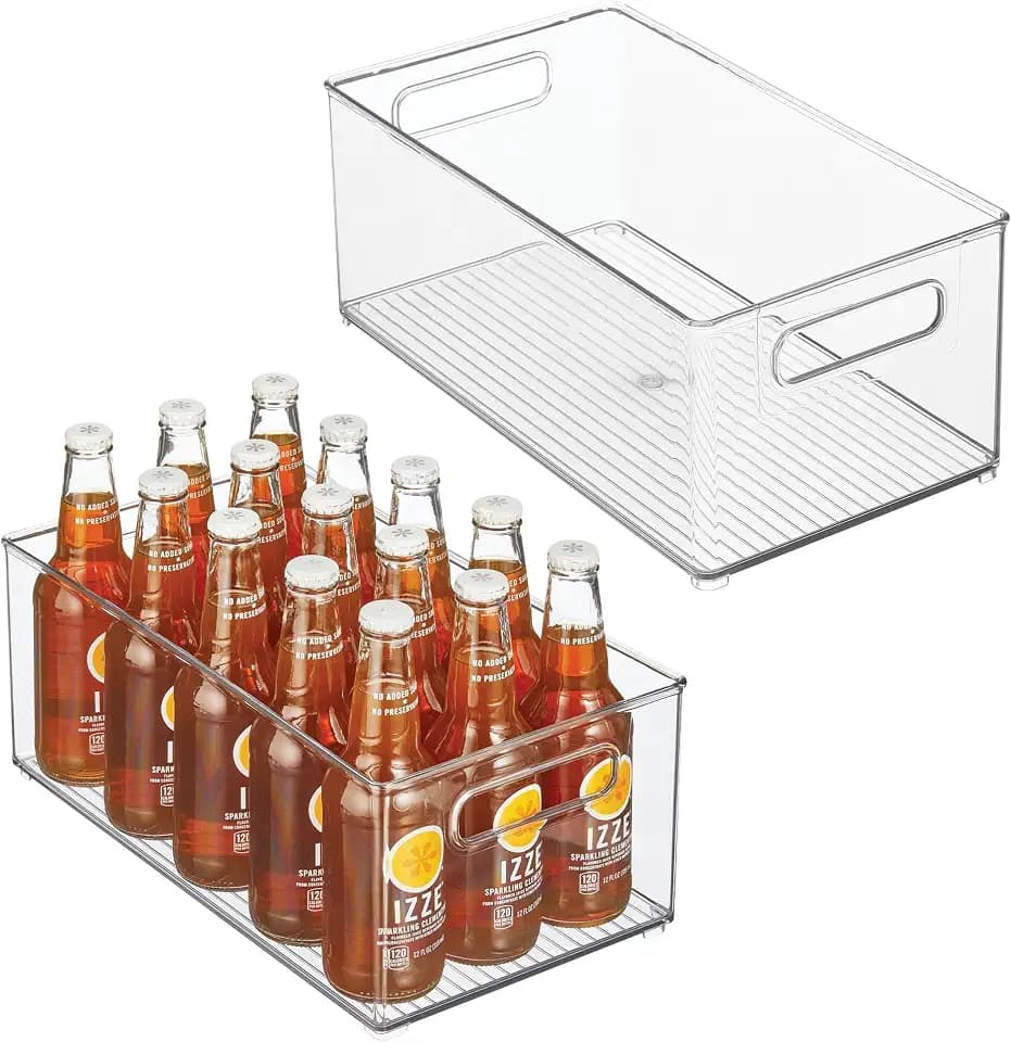 iDesign Stackable Fridge Bin, Set of 2, Clear