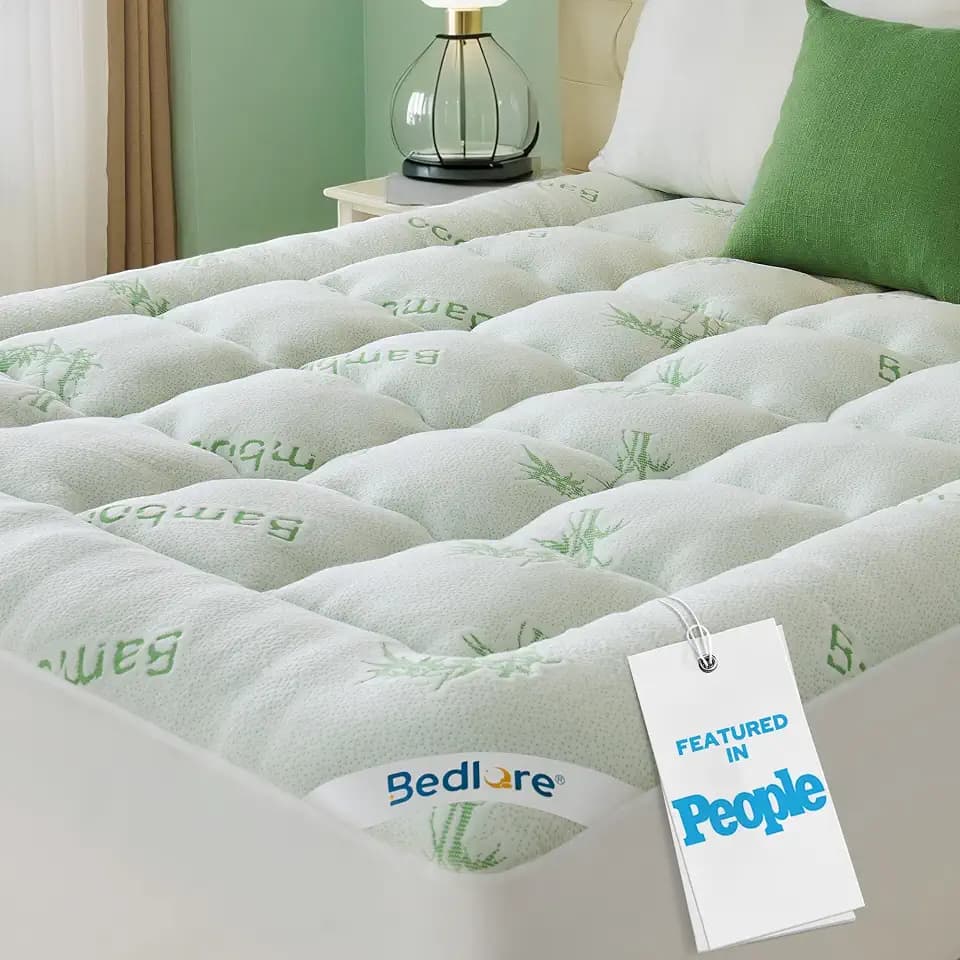 BEDLORE King Mattress Topper, Thick Soft Pillow Top Bed Topper