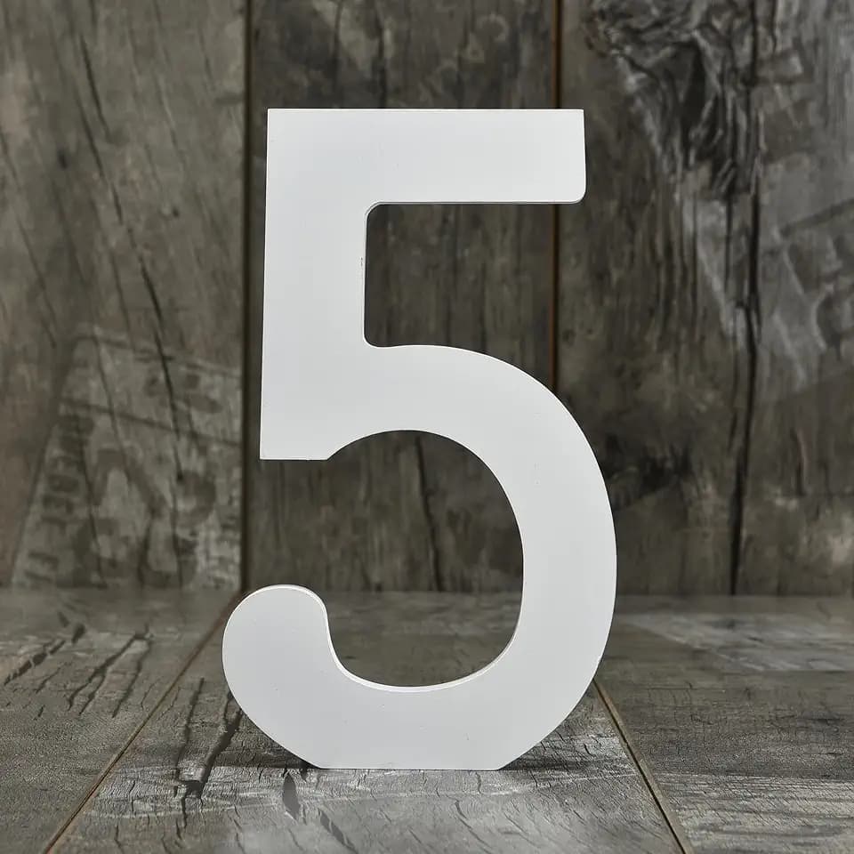 10 Inch Wooden Number 4 for Wall Decor, Large Wood Standing Numbers for Table Shelf DIY Crafts, Wedding Birthday Party Decoration, White