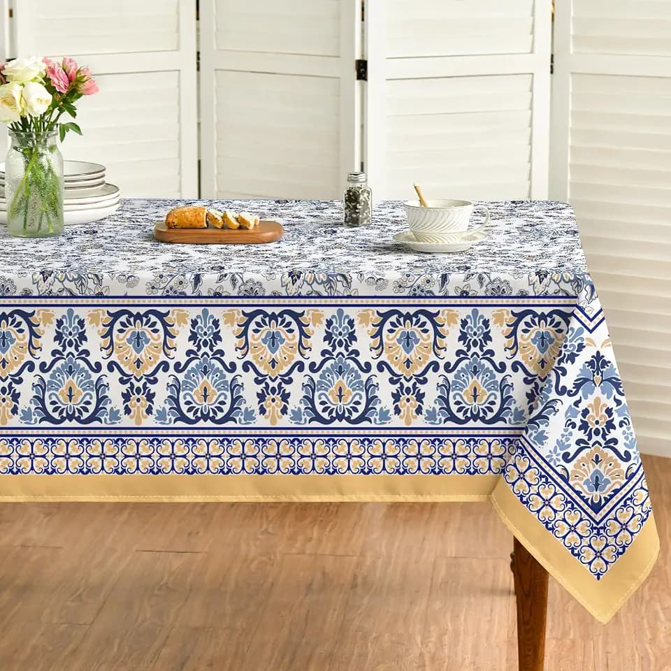 Horaldaily Arabesque Rectangular Tablecloth, 52x70 Inch