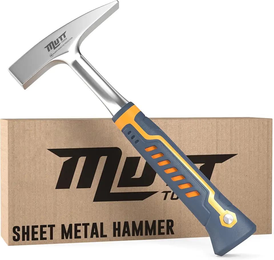 Mutt Tools 18oz Sheet Metal Hammer One-Piece Forged Tinners for HVAC