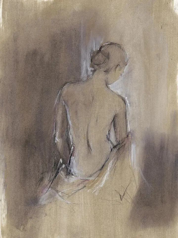 ART.COM Wall Art Print Contemporary Draped Figure II by Ethan Harper, 18" x 24"