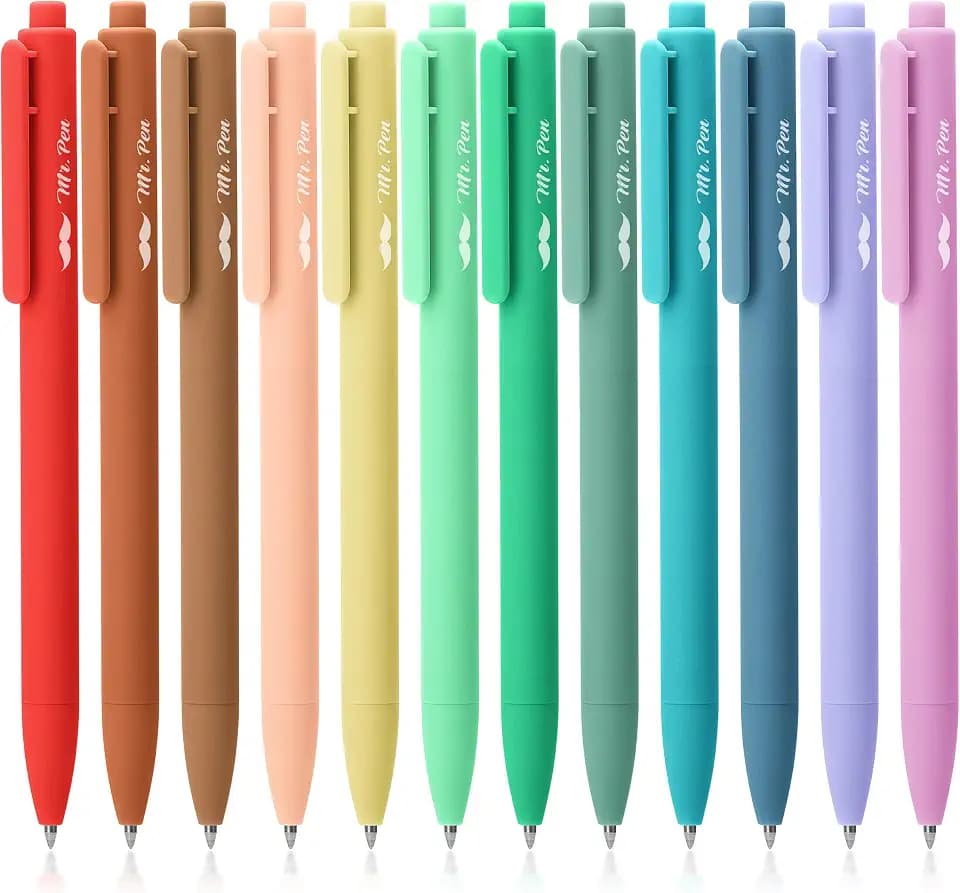 Mr. Pen- Retractable Gel Pens, 12 Pack, Assorted Color Ink
