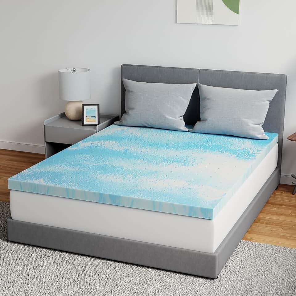 Novilla Memory Foam Mattress Topper Full - 3 Inch Cooling Gel Infused Memory Foam | Slow-Rebound Pressure Relief | CertiPUR Certified | Comfort for Sleeper Sofa, RV, Camper, Dorm Room