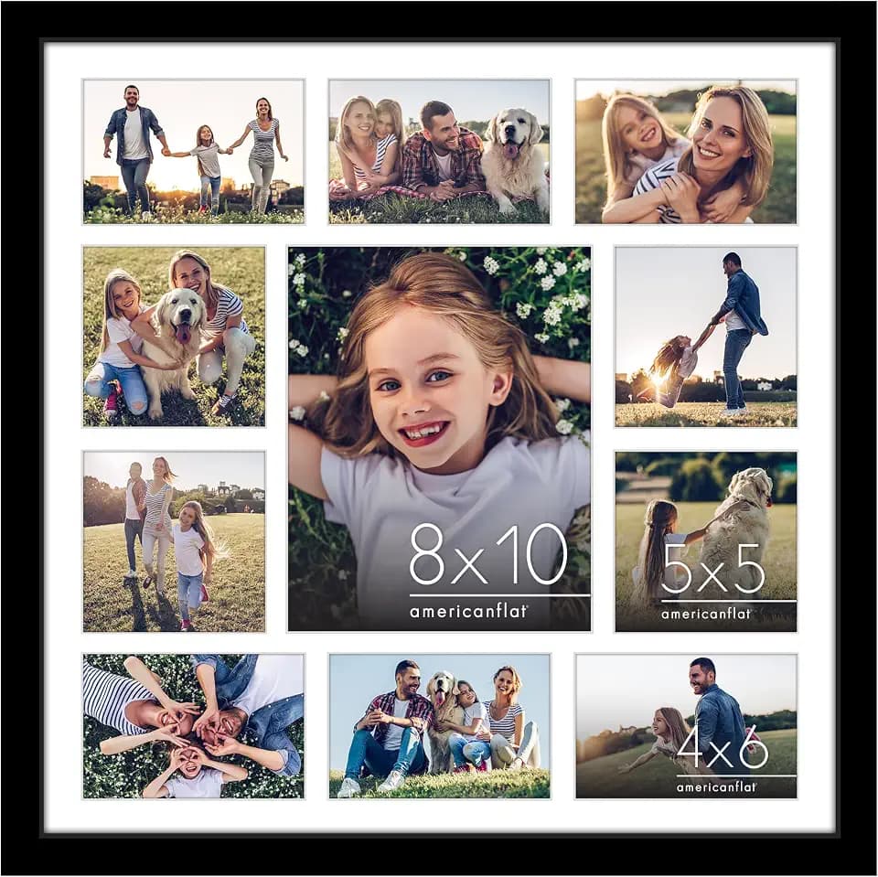 Americanflat 20x20 Collage Picture Frame - Fits 11 - Black