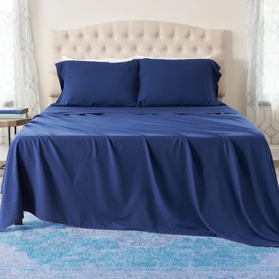 NORTHWEST Ashford Home Essentials Bedding, 3 Piece Twin Size Sheet Set, Estate Blue
