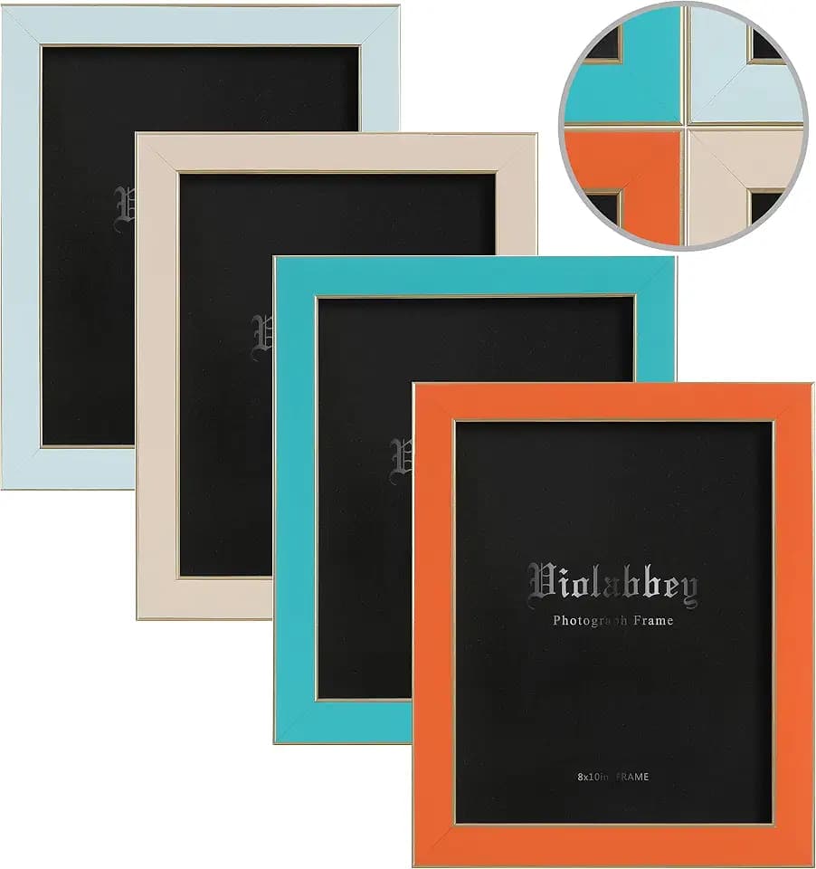 VIOLABBEY 8x10 Picture Frames Set of 4, Colorful Photo Frame Modern Style