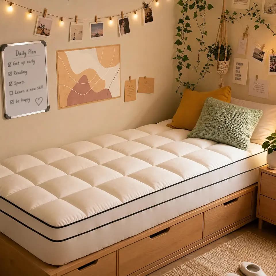 Kayfia TwinXL Mattress Topper, Thick Mattress Pad for Dorm Apartment Use