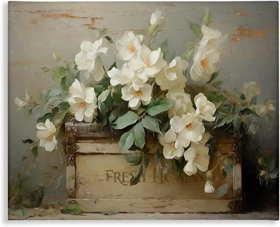 Fresh Rustic Floral Still Life, 30 x 40 Inch Canvas Wall Art