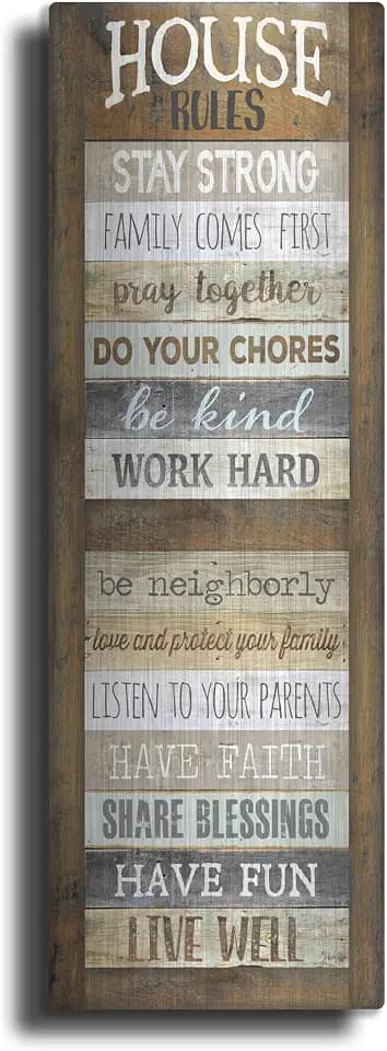House Rules' by Marla Rae, Metal Wall Art, 12"x36"