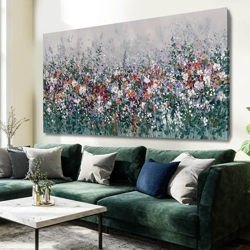GAIDUOMAI Floral Canvas Prints Retro Wall Art Nature Art Posters for Home Wildflower Painting for Living Room Hallway Decor 29x58 Inch Large Size