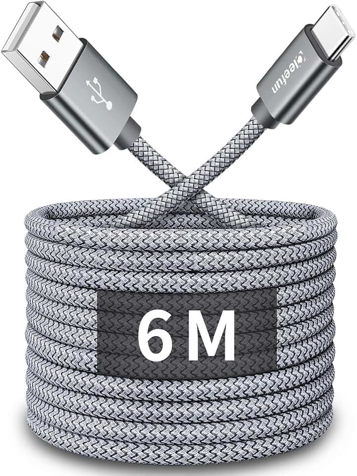 CLEEFUN USB C Kabel 6 m Lang,3A Ladekabel USB C auf USB für PS5 Controller