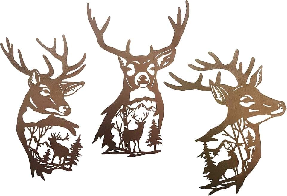 Deer Metal Wall Art Deer Silhouette Wall Decor Rustic Forest Hunting Sign