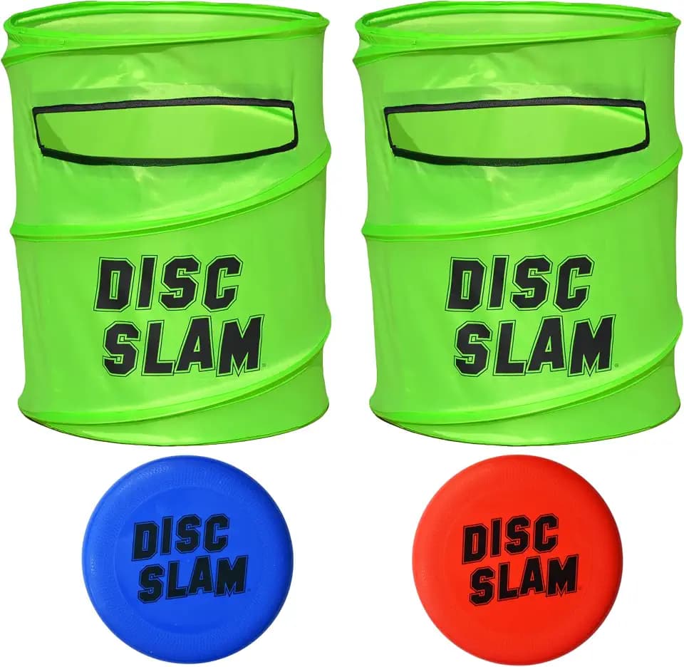 GoSports Collapsible Portable Disc Slam Game for Teens & Adults - 4-Player Team Game for Beach Party, Campsite, Family Cookout and Picnic - Classic or PRO