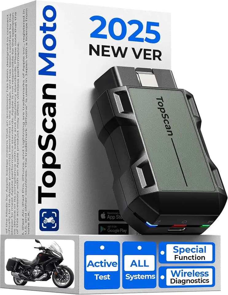 TOPDON TopScan Motorrad OBD2 Diagnosegerät für Harley, Ducati, BMW, Yamaha, Grau