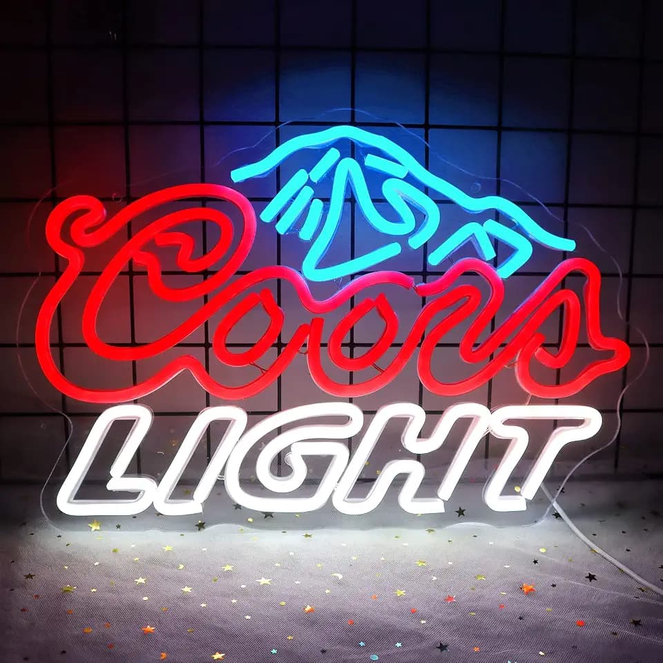 Crs LIGHT Neon Signs for Wall Decor Neon Lights for Bedroom Led Signs Suitable for Man Cave Bar Pub Restaurant Christmas Birthday Party Gift Led Art Wall Decorative Crs Light Bar Sign, 5V Usb Power, 17*11 Inch(Azure+red+white)