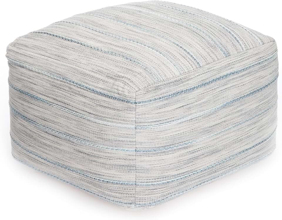 Anji Mountain 16" H x 22" W Handmade Pouf Ottoman for Living Room & Couch