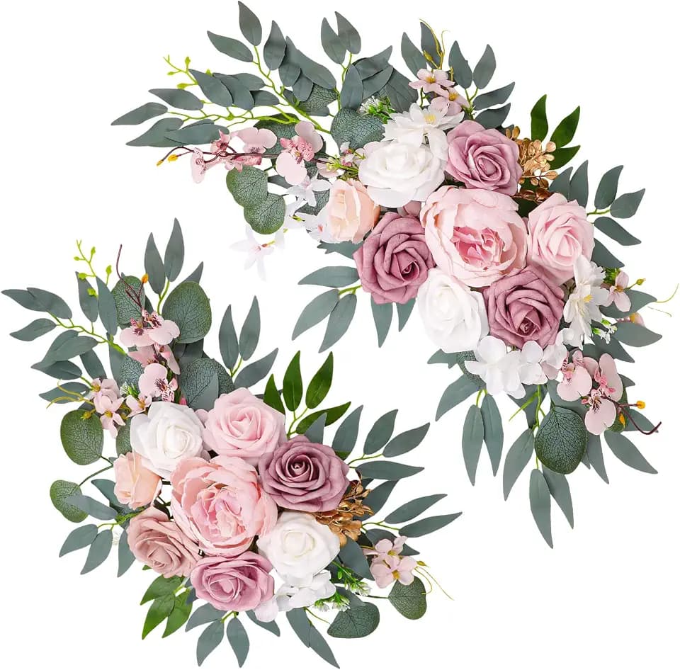 Wedding Arch Decorations 2 Pack, Arch Flowers Swag Dusty Rose