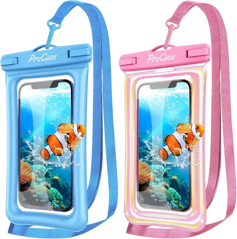 ProCase 2 Pack Floating Waterproof Phone Pouch, IPX8 Dry Bag for 7" Phones