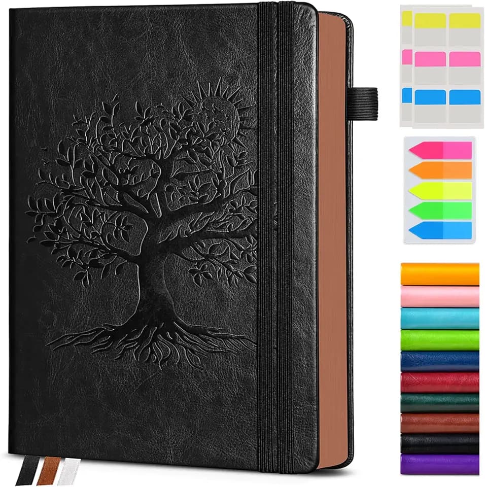 PAIBAS Lined Journal Notebook with 300 Page Numbered Pages, Vintage Leather