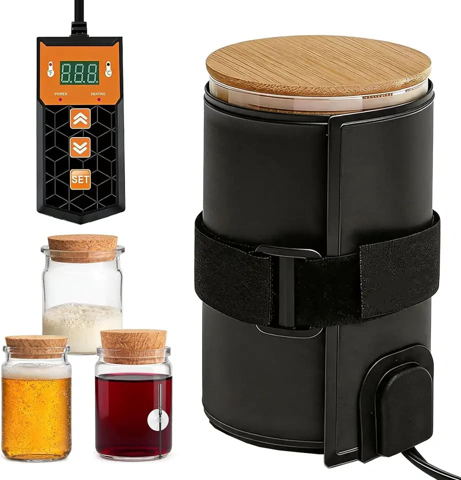 Sauerteig-Starterwärmer, Sauerteig Starter Wärmer für sauerteig Gläser Gärmatte für Brot mit digitaler Temperatur und Zeitsteuerung Thermostat Heizpad für Teig Proofing Kombucha Joghurt