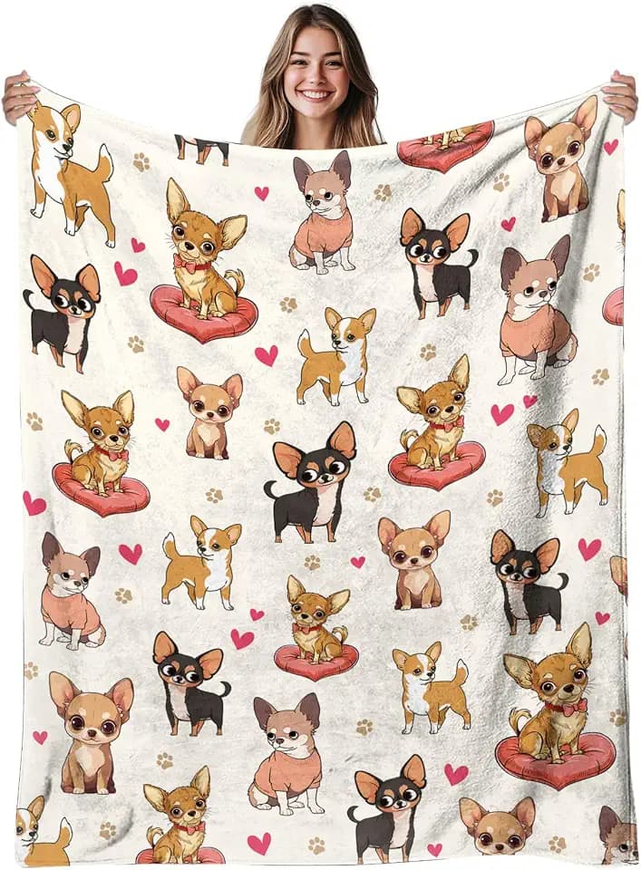 Chihuahua 50x60in Blanket Gifts for Women, Chihuahua Dog Blanket for Girls