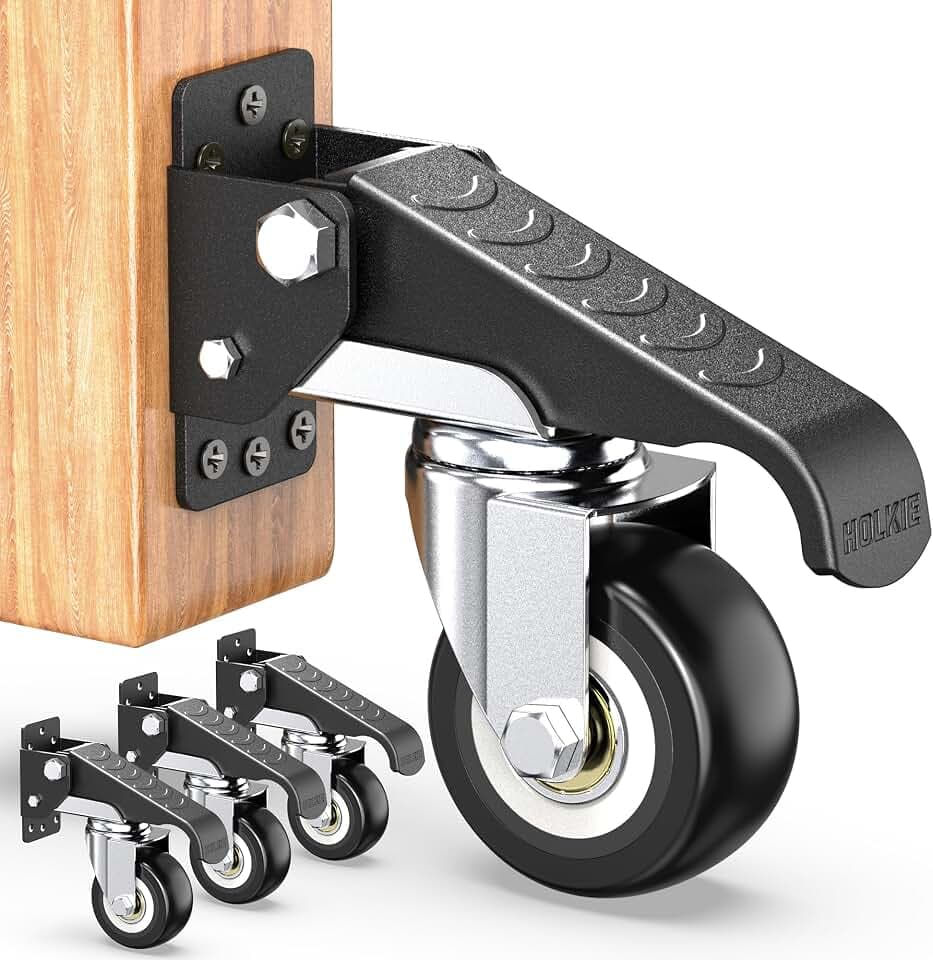 HOLKIE 4er-Set Schwerlastrollen 408kg mit Montageplatte