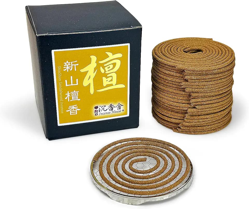 I H INCENSE HOUSE+ ShinShan Sandalwood Incense Coils 3.5Hr 48ct SS4H (1)