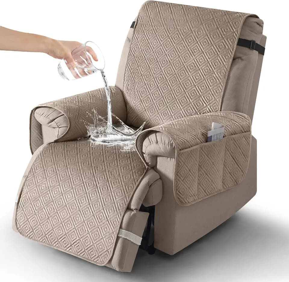 Timeles Recliner Covers Washable, Stretch Chair Slipcovers, 23",Taupe