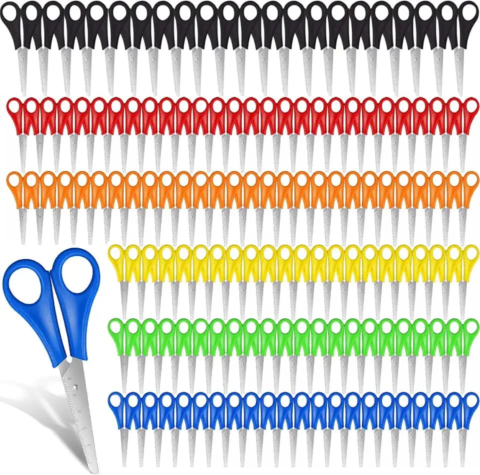 360 Pcs Kids Scissors Bulk for School 5'' Student Scissors Child Scissors Blunt Tip Safety Scissors Stainless Steel Paper Scissors for Kindergarten Primary Craft Project (360)