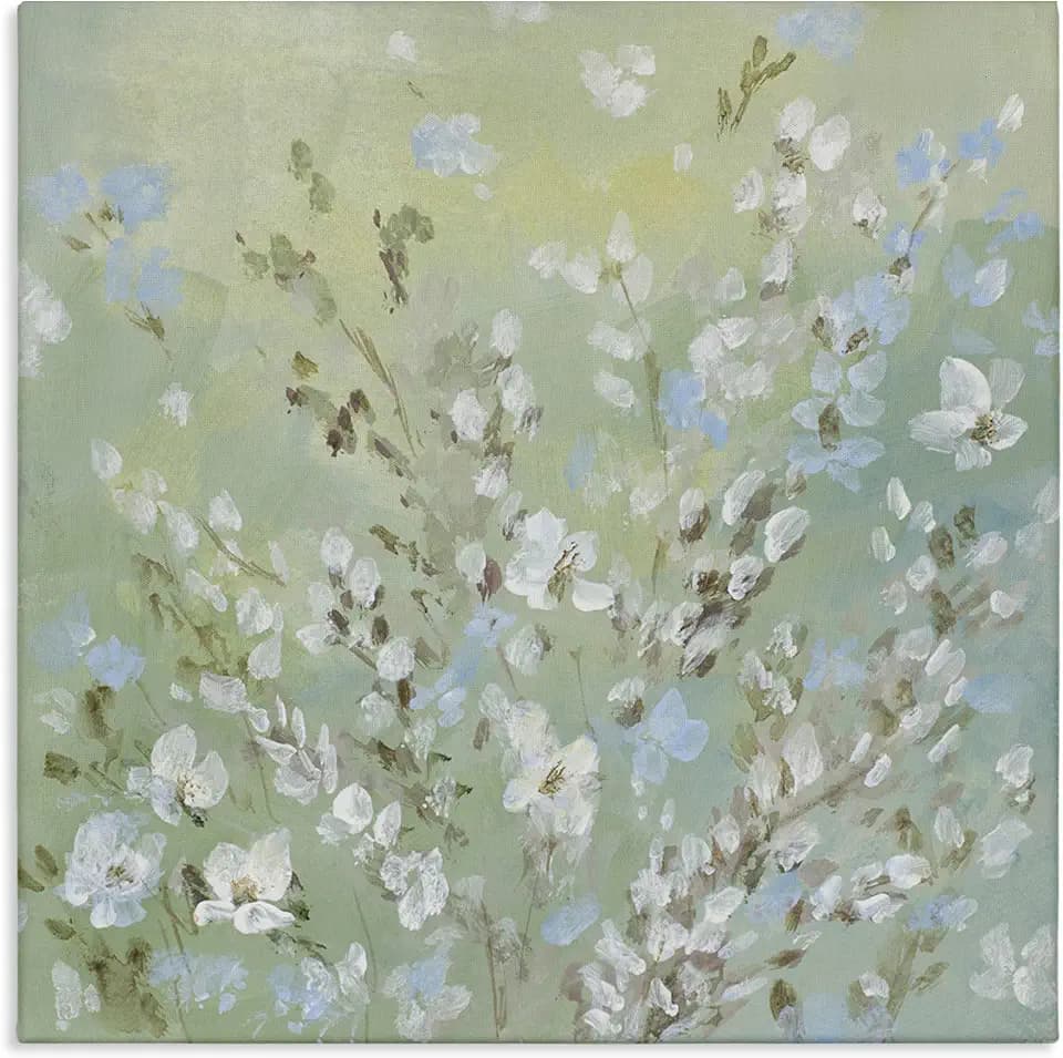 Floral Meadow Wispy Willows, 30 x 30 Inch Canvas Wall Art