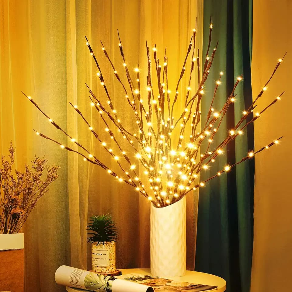 3Pack 30"Twig Lights, USB Plug in Branches Lights, 60 Led Bulbs, Warm White