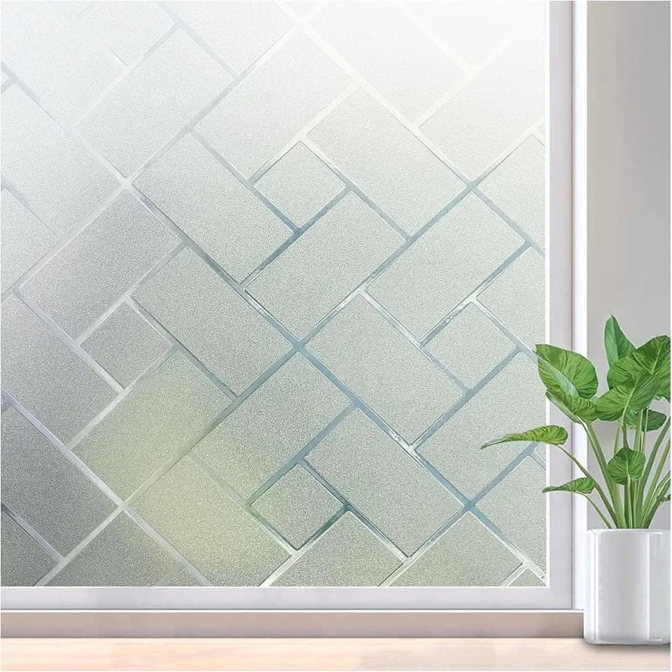 rabbitgoo Window Privacy Film Frosted Glass, White, 17.5" x 78.7"