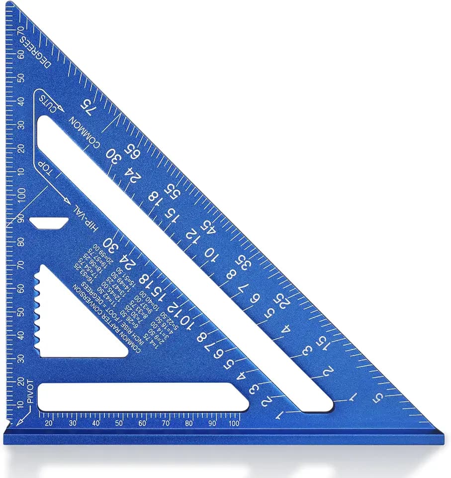 WORKPRO Zimmermannswinkel Multifunktional Winkelmesser 180mm Dreieckslineal Anschlagwinkel Metrisch Aluminiumlegierung Präzision Layout-Messwerkzeug für Schreiner, Ingenieure