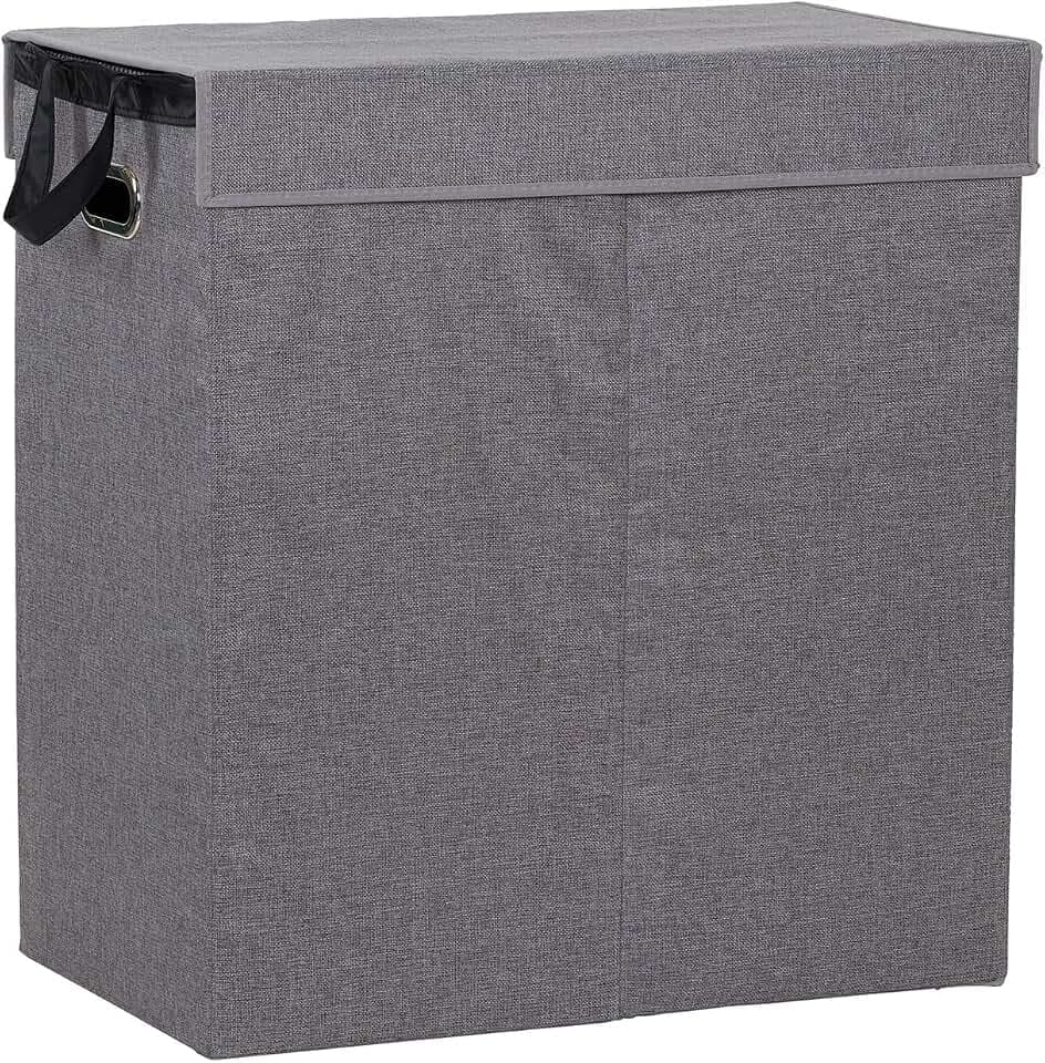 Household Essentials Collapsible Laundry Sorter with Lid, Gray