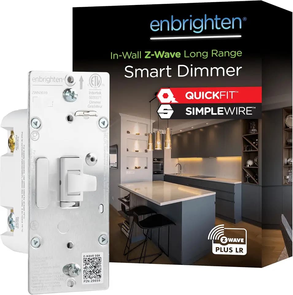 Enbrighten Z-Wave Long Range Dimmer Switch, 800 Series, Toggle