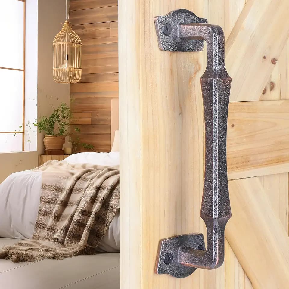 Rustic Barn Door Handles for Sliding Door, 10" Square Solid Pull