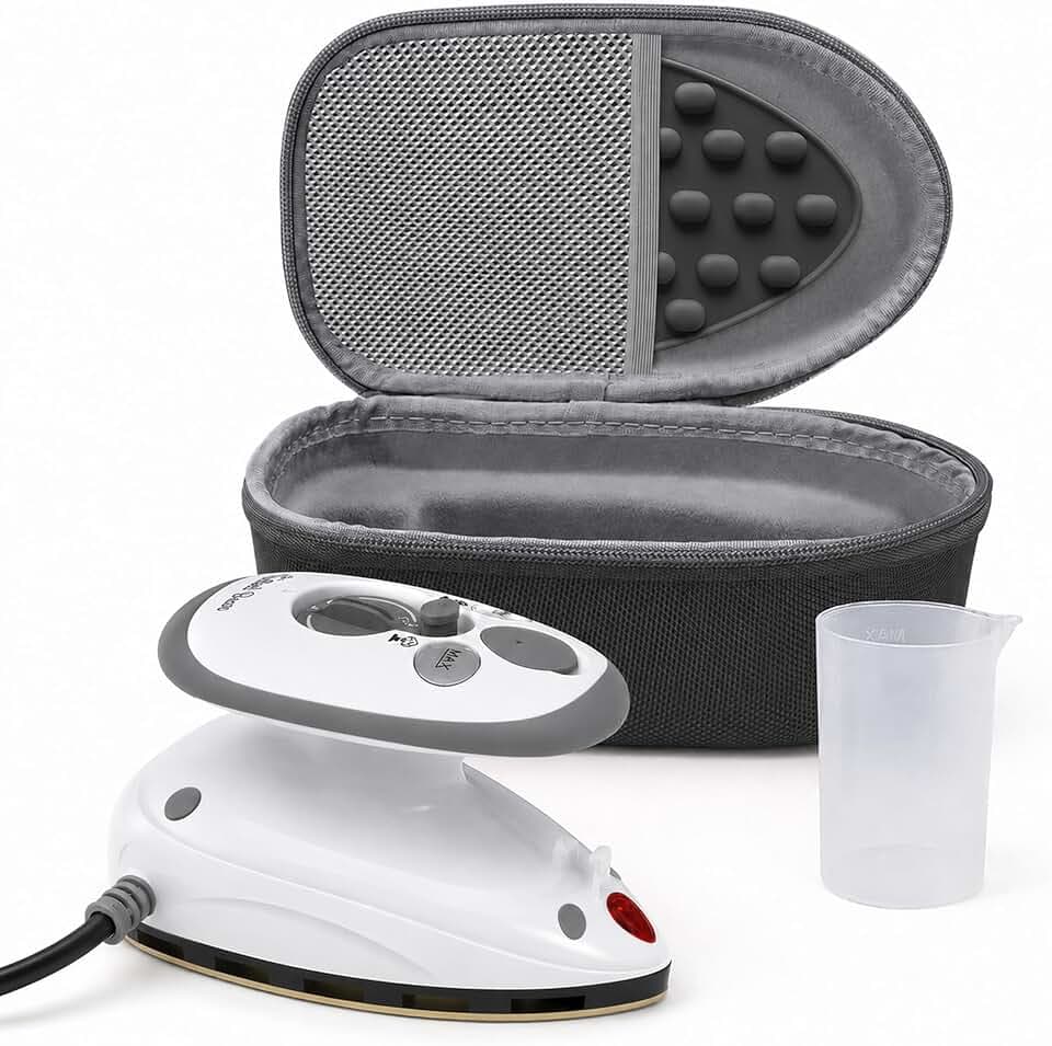 The Quilted Bear Premium Mini Steam Iron for Quilting and Travel, Black