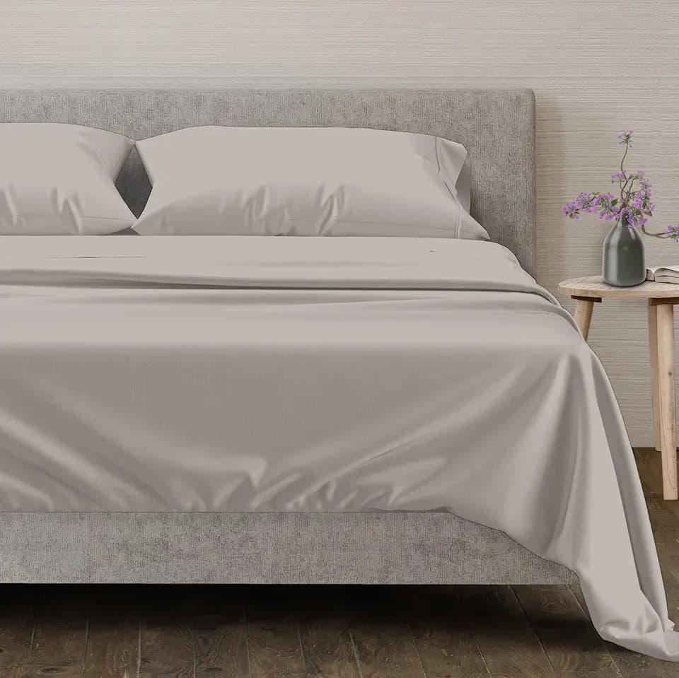 Mayfair Linen 100% Egyptian Cotton Sheets California King Size - Luxury 600 Series Voyage Collection Cotton Sheets Cal King Size (4 PC, Taupe), Soft, Cooling, 16" Deep Pocket Hotel Bed Sheet Set