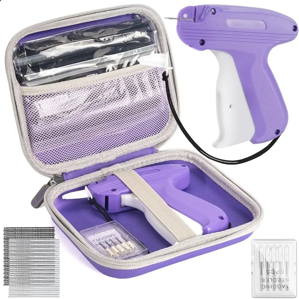 Stitch Gun for Clothes, Mini Stitchy Sewing Gun Stitchy Quick Clothing Fixer Gun with 6 Needles, 2500 White & 2500 Black Fasteners, Handheld Tagging Gun for Speedy Clothing Fixer Micro Tagging Gun